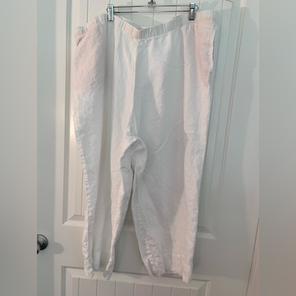 J.Jill Love Linen White Cropped Pants 3X